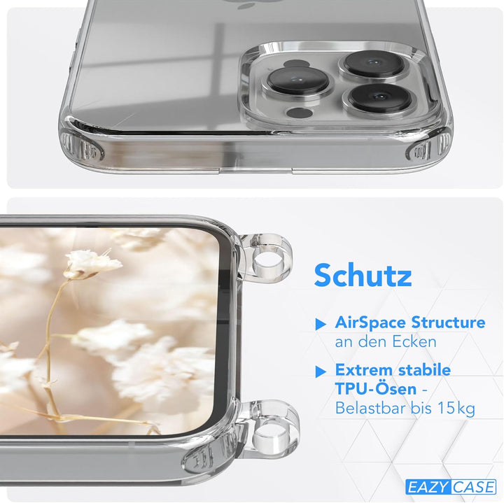 EAZY CASE Handykette - Verstellbares Taschenband kompatibel mit iPhone 13 Pro Max, Schulterriemen, H