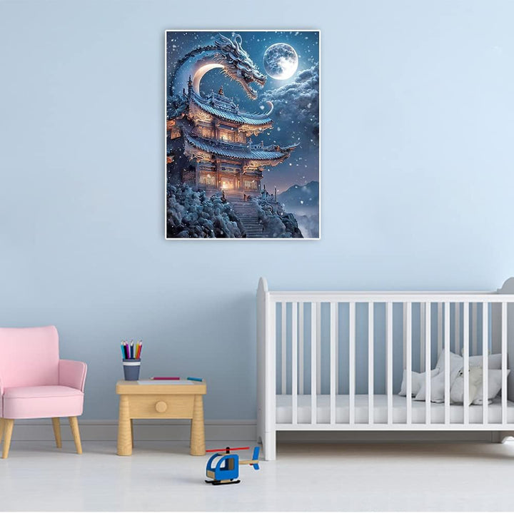 5D DIY Square Drill Diamond Painting Drachen 40x50 cm 3D Ai Diamond Painting Eckige Steine Diamant P