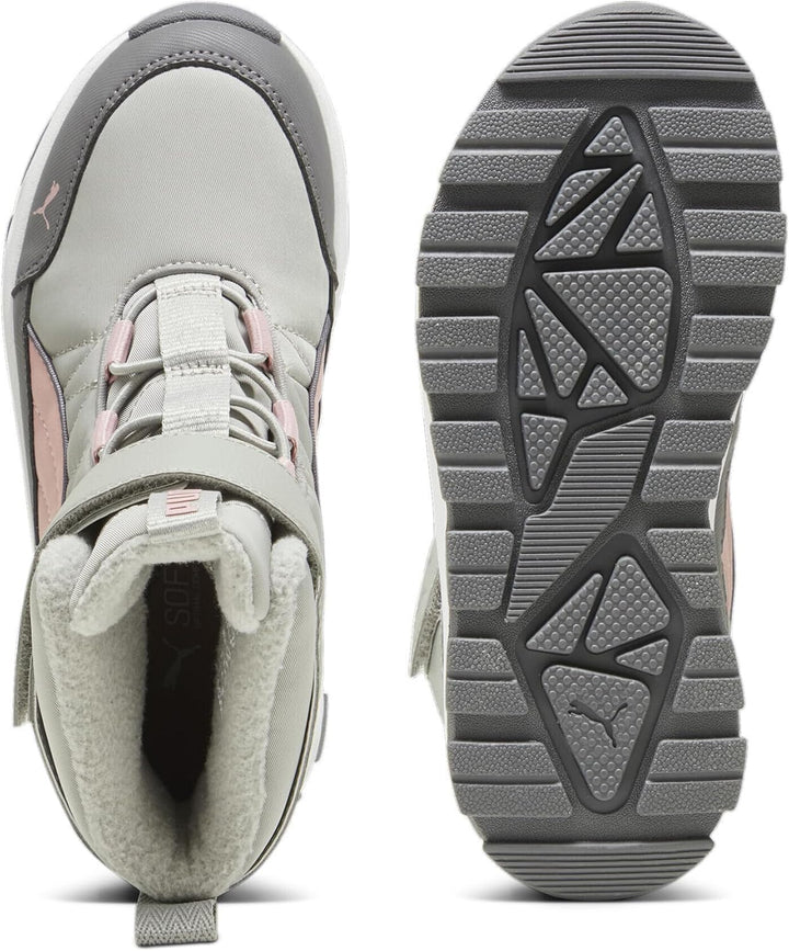 PUMA Unisex Kinder Evolve Puretex Ac+ps High Boot 34 EU Smokey Gray Future Pink Puma White, 34 EU Sm