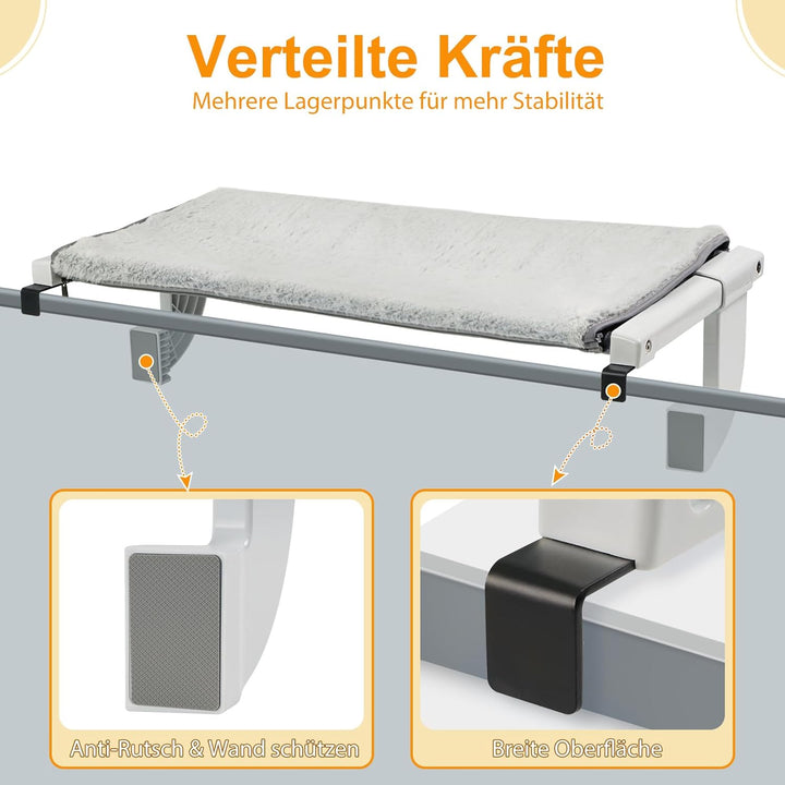 GUUSII HOME Katzenliege Balkon Fensterhängematte für Heizung 62 * 34.5cm Heizkörper Hängematte für K