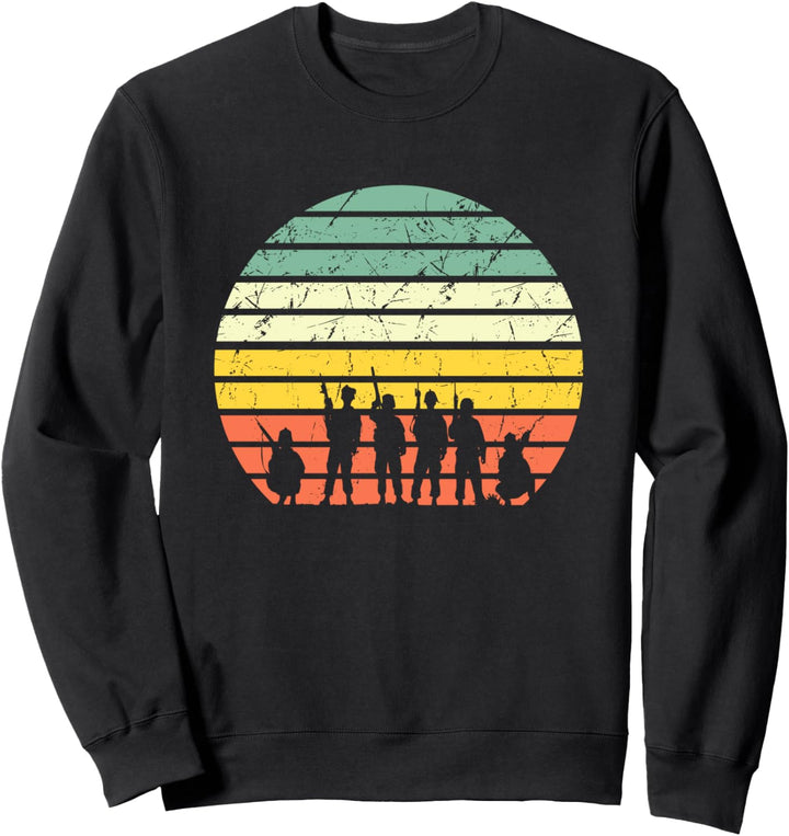 Soldaten Militäreinheit Vintage Retro Sonnenuntergang Sweatshirt