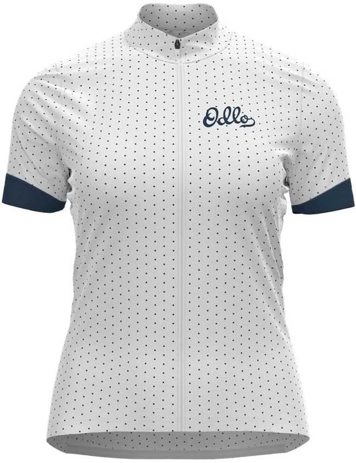 Odlo Damen Essentials_411961 Radtrikot mit Reissverschluss (1er Pack) M White - Blue Wing Teal, M Wh