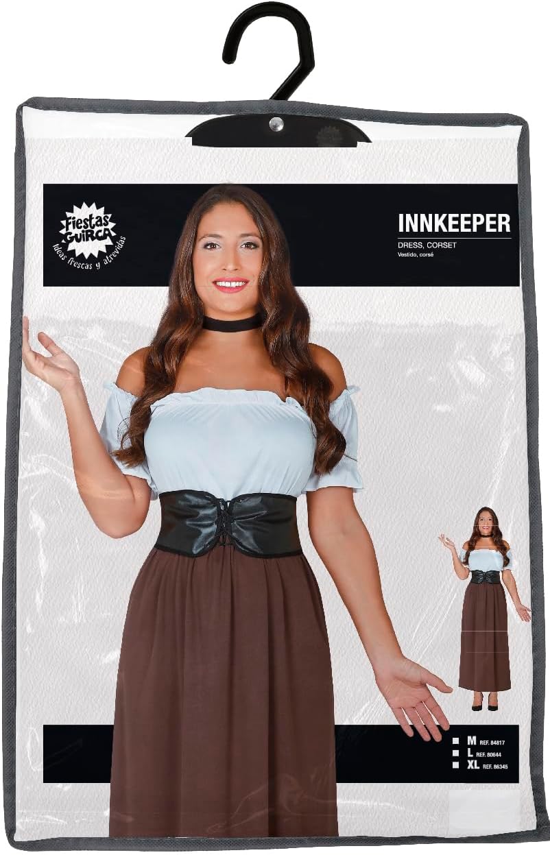 FIESTAS GUIRCA | Mittelalter Wirtin Kostüm für Damen - Korsett und Kleid - Historische Kostüme für R