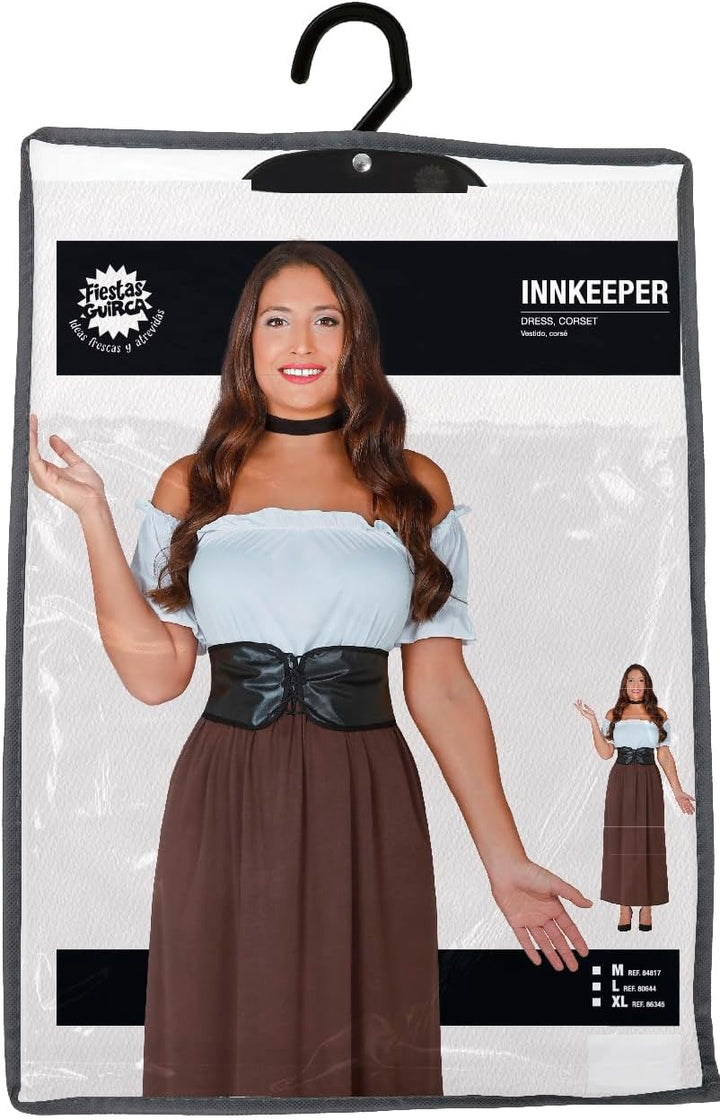 FIESTAS GUIRCA | Mittelalter Wirtin Kostüm für Damen - Korsett und Kleid - Historische Kostüme für R