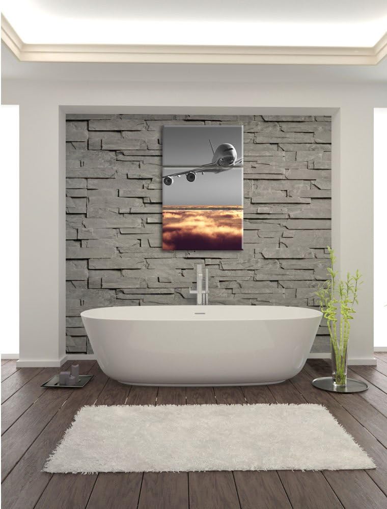 Pixxprint Flugzeug über Wolkenmeer 3-Teiler Leinwandbild 120x80 Bild auf Leinwand