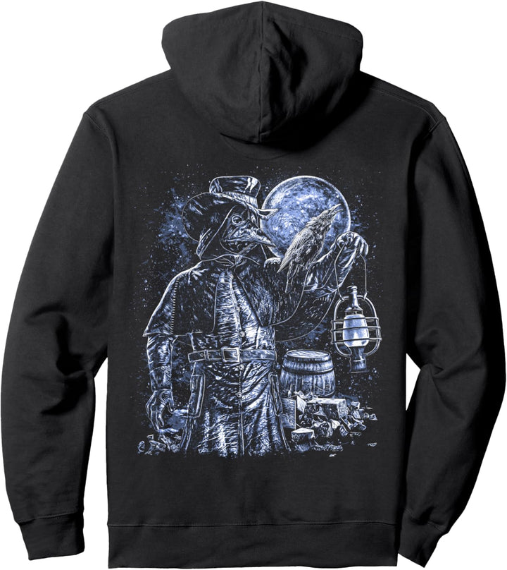 Plaque Doctor Gothic Raven Moon Fantasy Steampunk Medieval Pullover Hoodie