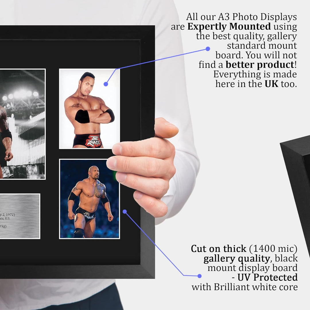 HWC Trading FR A3 The Rock Wrestling Geschenke Gedruckt, Signiert Autogramm Bild Für WWE & WWF Erinn