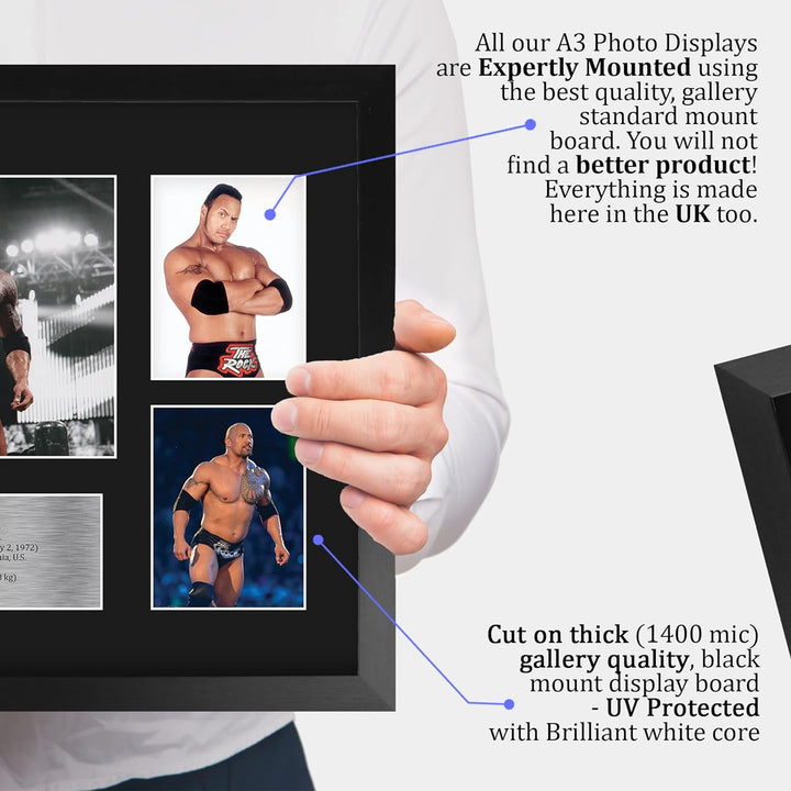 HWC Trading FR A3 The Rock Wrestling Geschenke Gedruckt, Signiert Autogramm Bild Für WWE & WWF Erinn