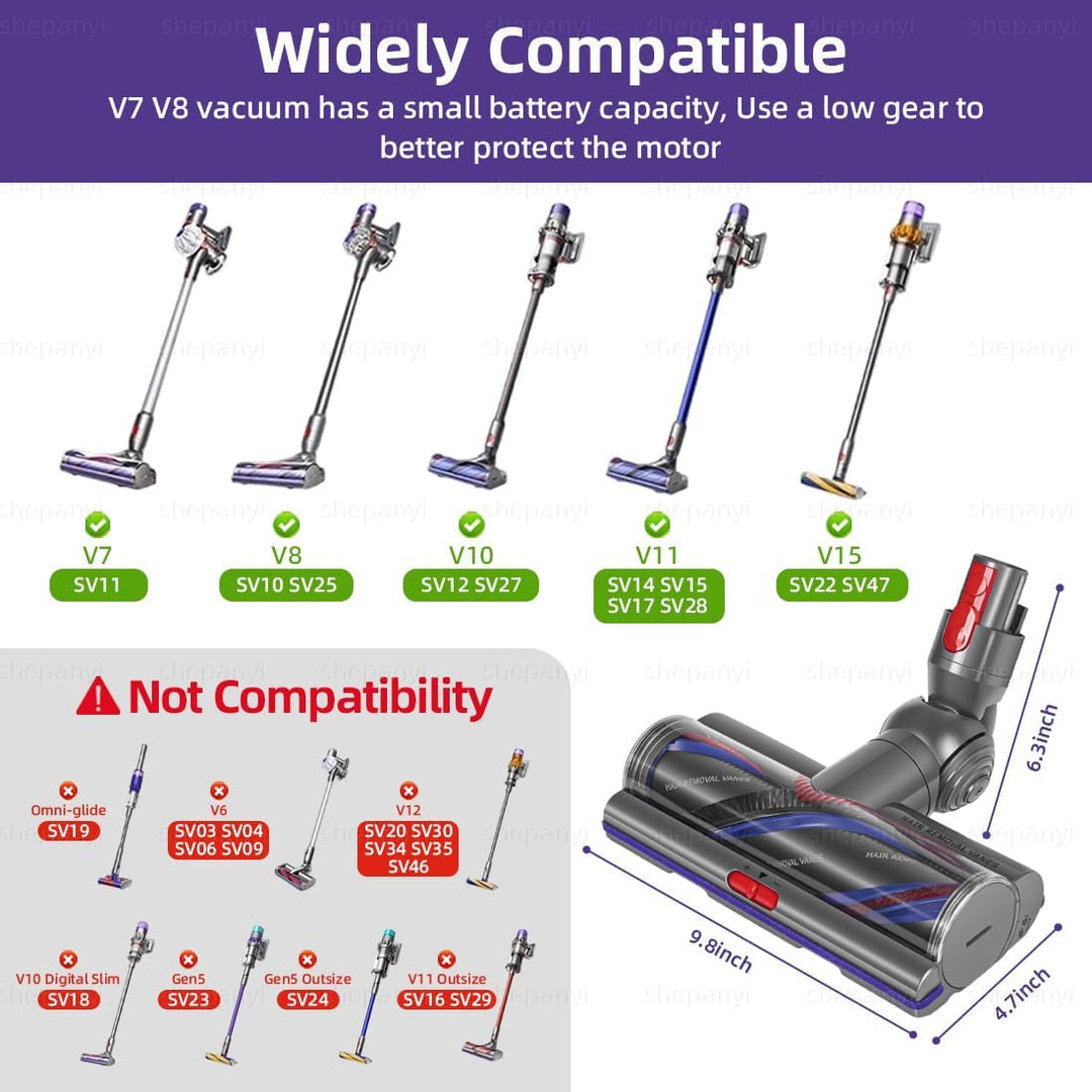 Torque Drive Bodendüse Bürste Kompatibel für Dyson V11 V15 V10 V8 V7 Modelle,Anti-Tangle Bürste mit