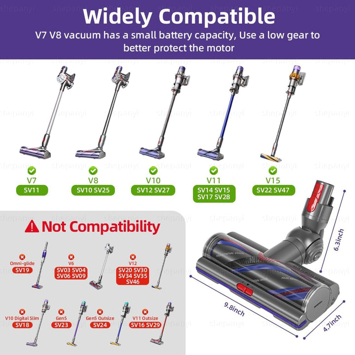 Torque Drive Bodendüse Bürste Kompatibel für Dyson V11 V15 V10 V8 V7 Modelle,Anti-Tangle Bürste mit