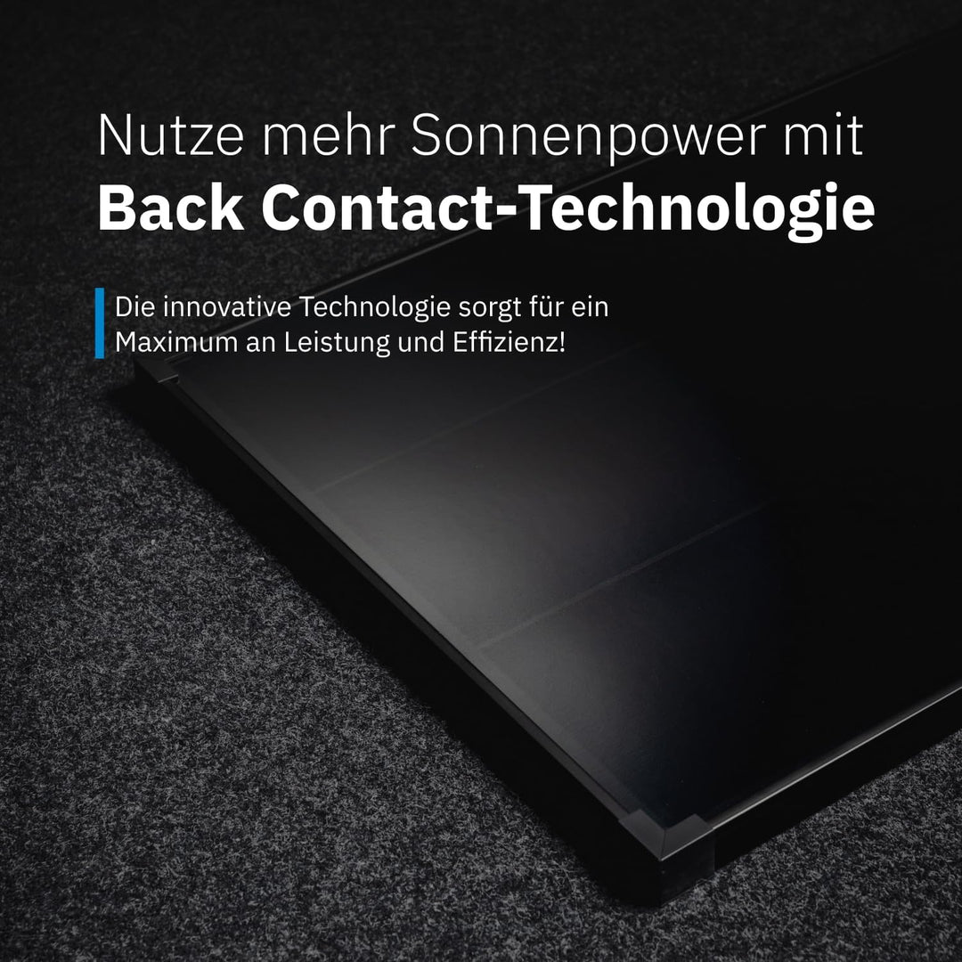 ECTIVE Solarpanel BSP 100C Black - 100W, 5,56A, 32 Zellen, für 12V 24V Batterieladeregler - Monokris