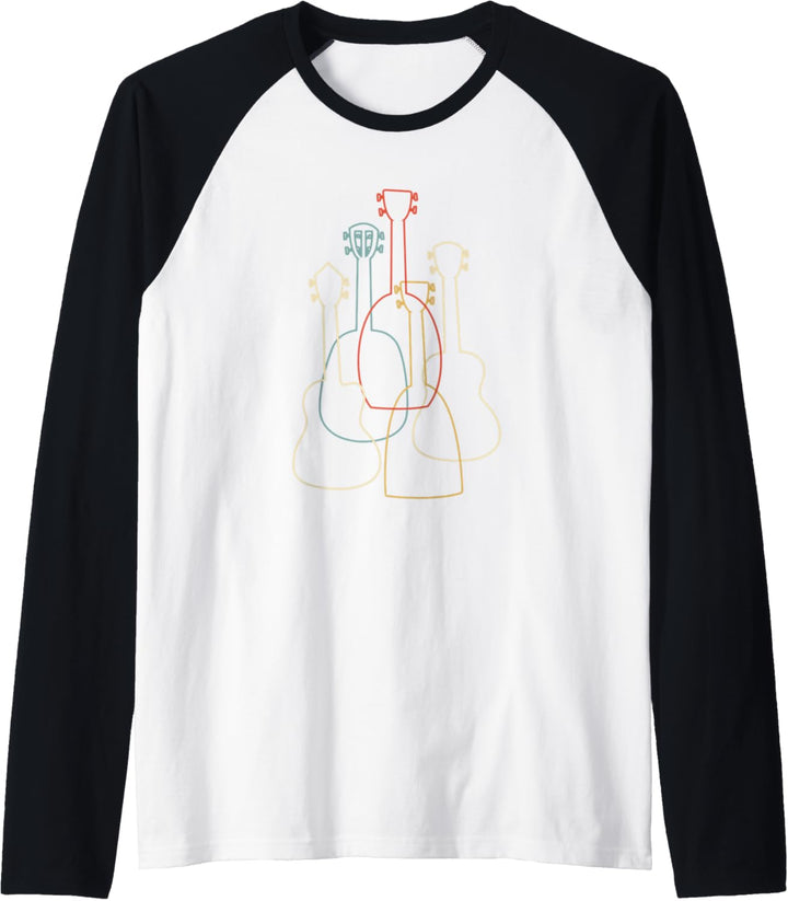 Ukulele Design mit Ukulele Silhouetten Uke Geschenk Raglan