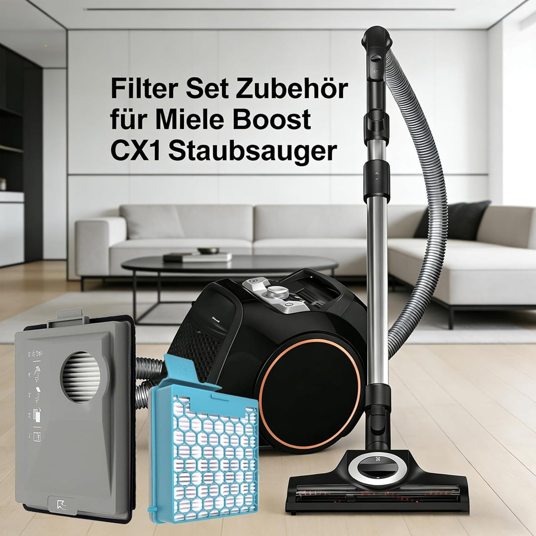 Filter Set Zubehör für Miele Boost CX1 / Blizzard CX1 Staubsauger | 2 Hepafilter (SF-HY 60) + 2 Fein