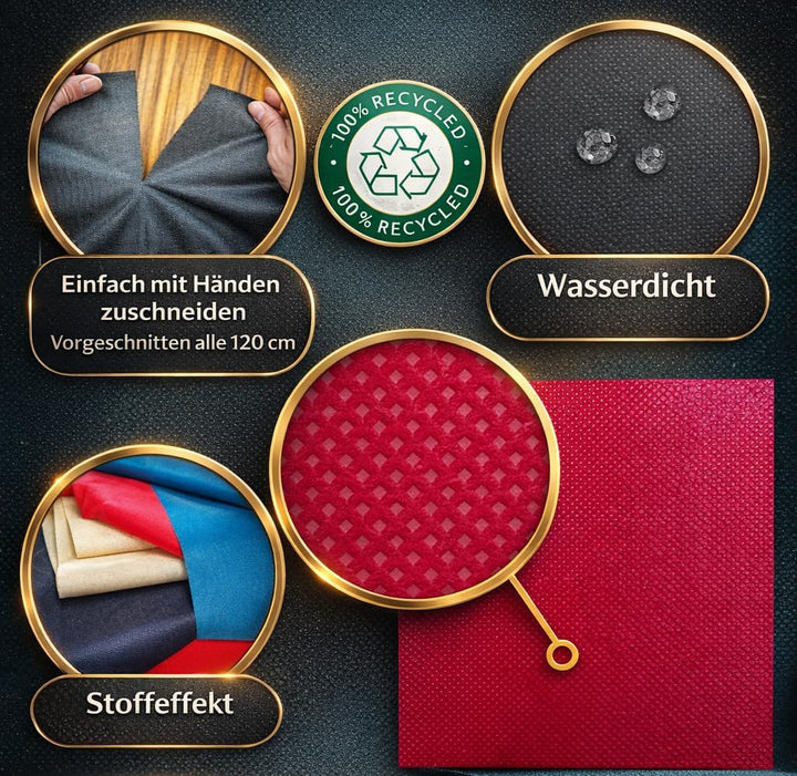 Tischdeckenrolle, 1.20 m x 25 m, VORSCHNITT alle 1,20m, Stoffähnliches Vlies Tischdecke, Einweg, Fei