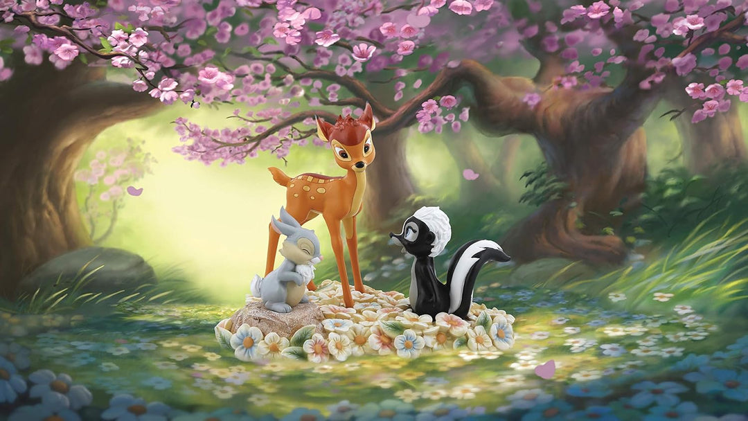 Enchanting Disney Pretty Bambi, Thumper & Flower Figurine, Resin, Multicolour, 20 x 25 x 17 cm