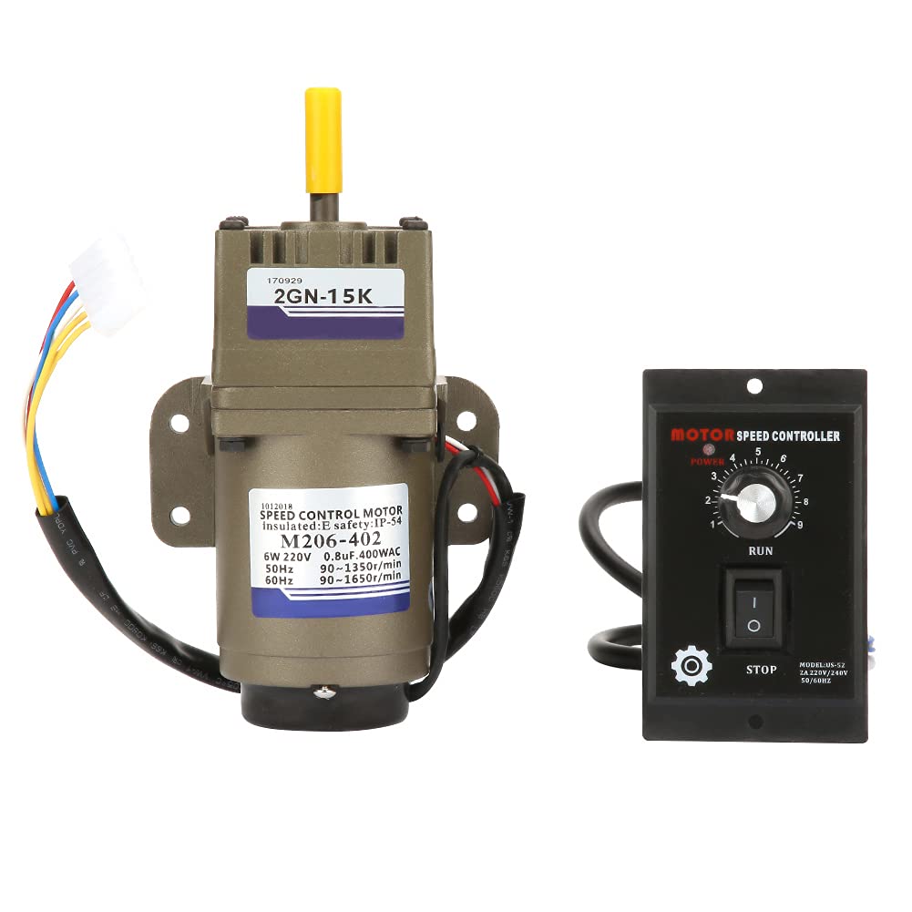Elektrischer Getriebemotor, AC 220V 6W Einphasen-Asynchrongetriebemotor Verzögerung einstellbare Dre