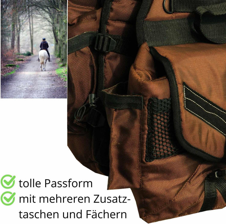 Satteltasche Packtasche für Pferde wattiert mit 4 seitlichen Taschen 013/88