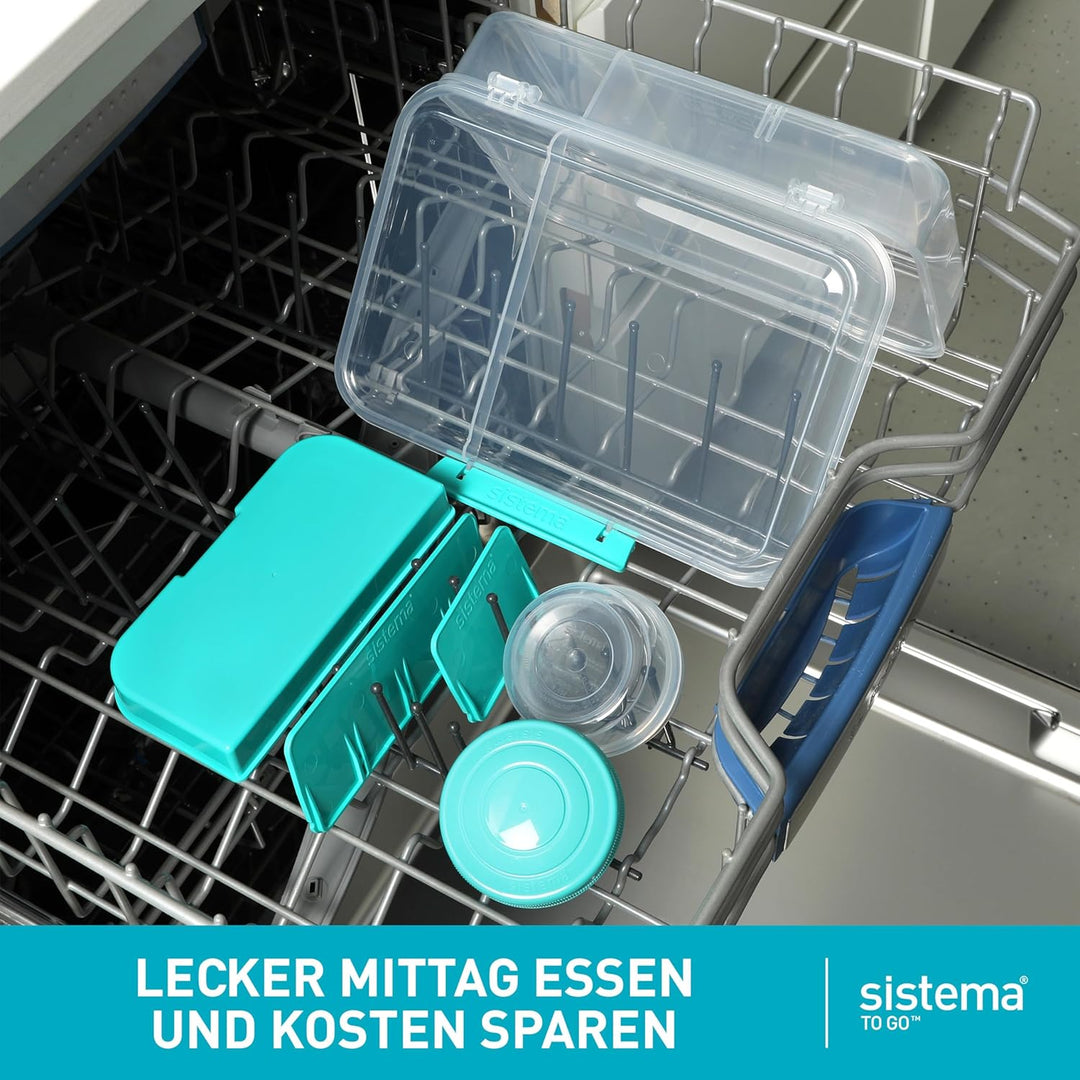 Sistema To Go Bento Box Create | Lunchboxen mit Fächern & Snack Pots | 1,48 L | BPA-frei | 2 Stück |