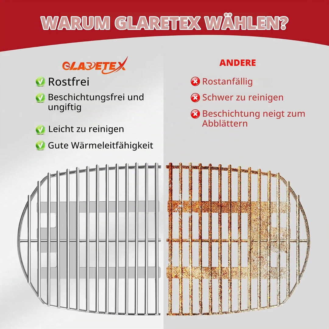 7645 Cooking Grate for Weber Q200 Q220 Q260 Q2000 Q2200 Q2400 Gas Grills, 54.6 x 38.8 cm Stainless S