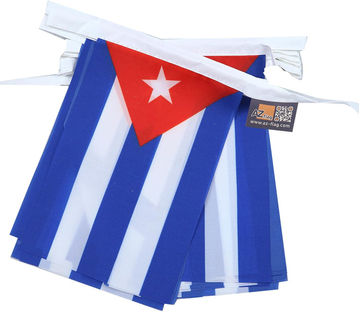 AZ FLAG FAHNENKETTE Kuba 12 Meter mit 20 flaggen 45x30cm- KUBANISCHE Girlande Flaggenkette 30 x 45 c