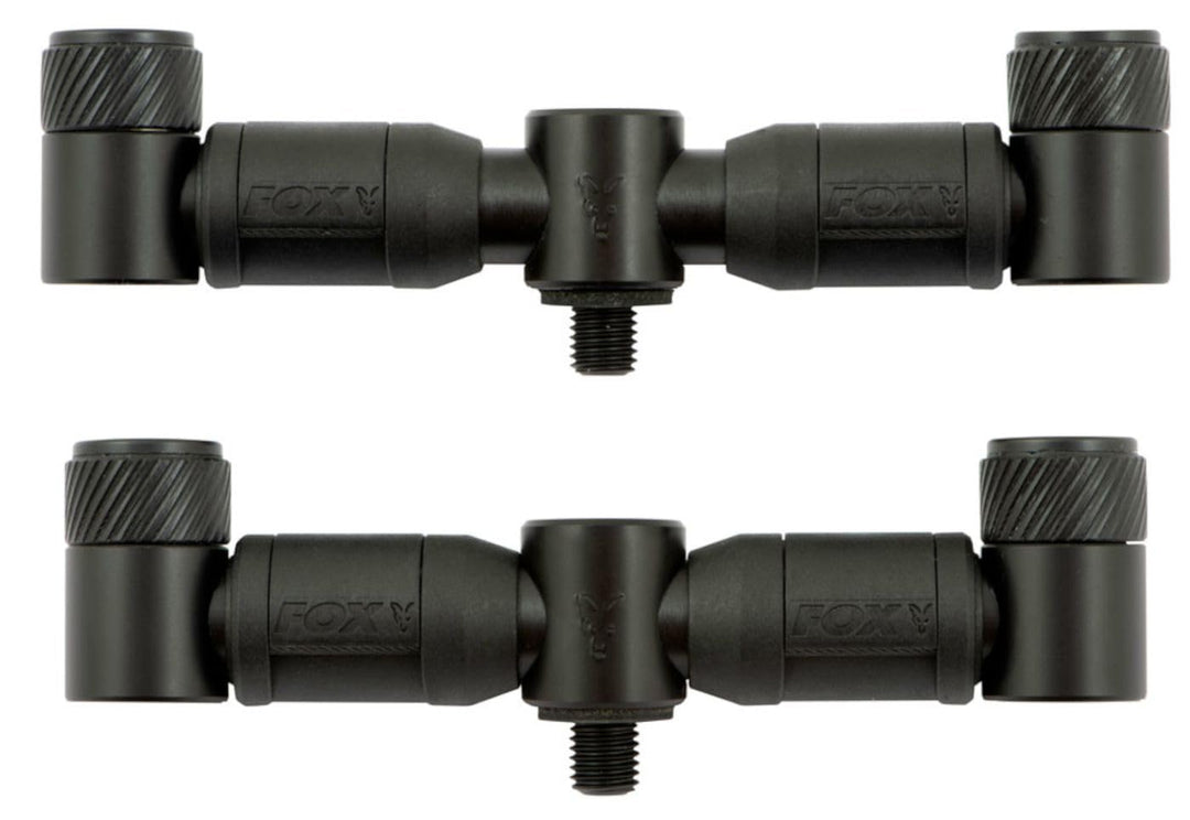 Fox Black Label 2-Rod QR Adjustable (15 & 18cm) - 2 Buzzer Bars zum Karpfenangeln, Rutenhalter für K