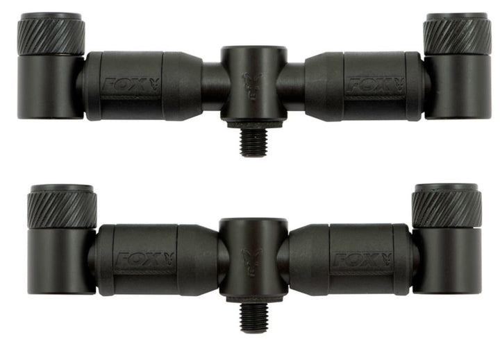 Fox Black Label 2-Rod QR Adjustable (15 & 18cm) - 2 Buzzer Bars zum Karpfenangeln, Rutenhalter für K