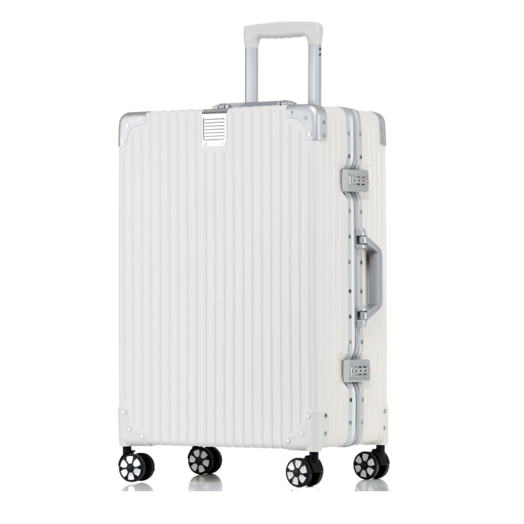 Aoliwei Aluminiumrahmen Koffer S (55cm) Handgepäck – Leichter 100% PC Hartschalen-Trolley in Metall-
