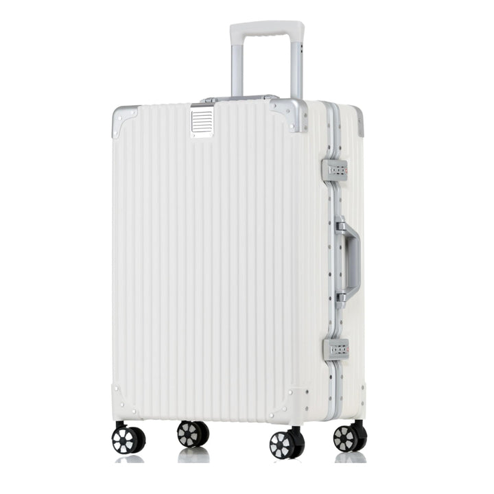 Aoliwei Aluminiumrahmen Koffer S (55cm) Handgepäck – Leichter 100% PC Hartschalen-Trolley in Metall-