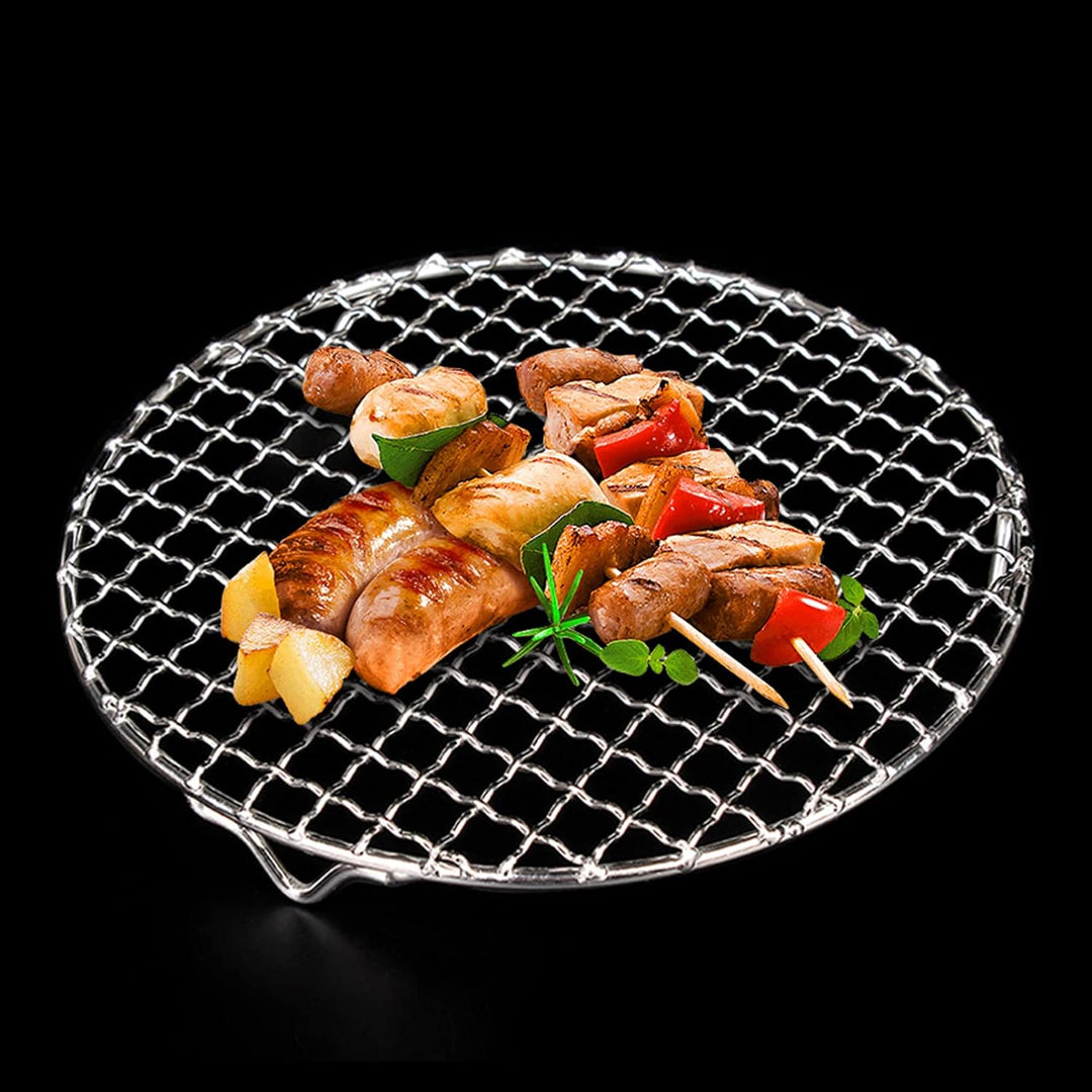 BeBeeQ Rundes Grillrost Grillnetz Edelstahl Grill Netze Mehrzweck Kühlgitter Kuchenkühlregal Brot Ke
