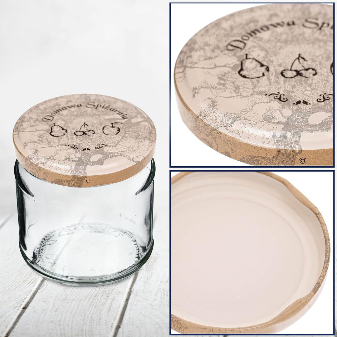 KADAX 200er Set Schraubdeckel Ø 66 mm in Beige – Ersatzdeckel für Einmachgläser & Vorratsgläser, luf