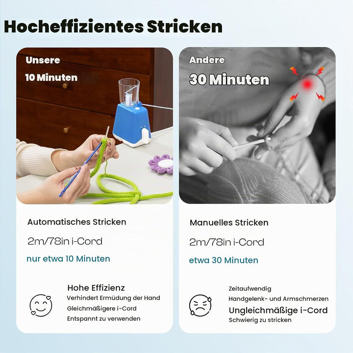 Caydo Strickmühle Kit Häkelset für Anfänger, Elektrisch Strickmaschine Set Automatische Herstellung