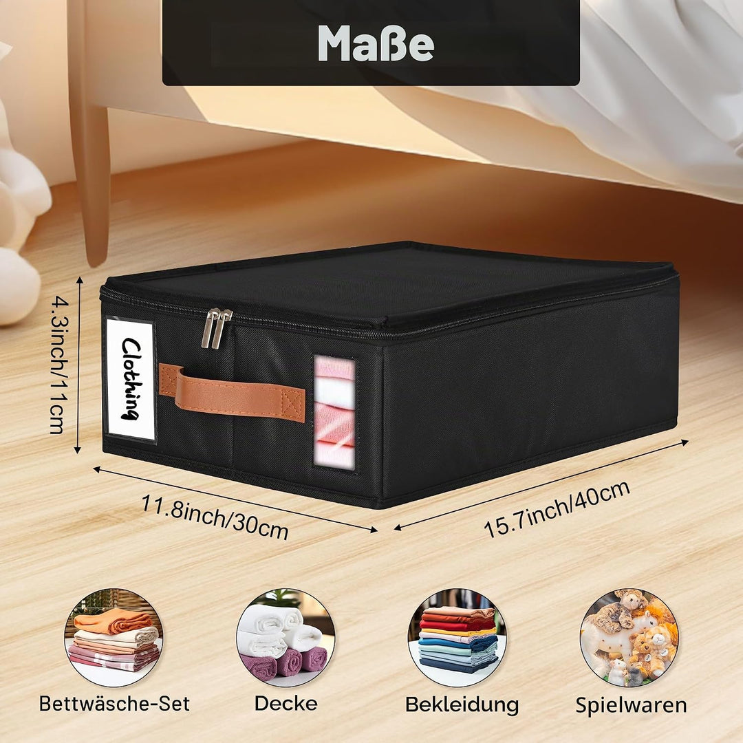 Bettlaken-Organizer und Aufbewahrung, faltbarer Bettlaken-Organizer mit Etikett, Griff und Fenster,