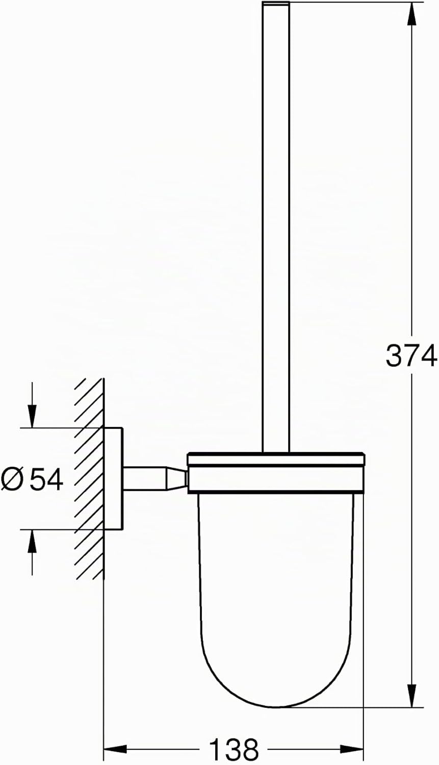 GROHE Start Cosmopolitan - Toilettenbürstengarnitur (Material: Glas/ Metall, Wandmontage, vedeckte B