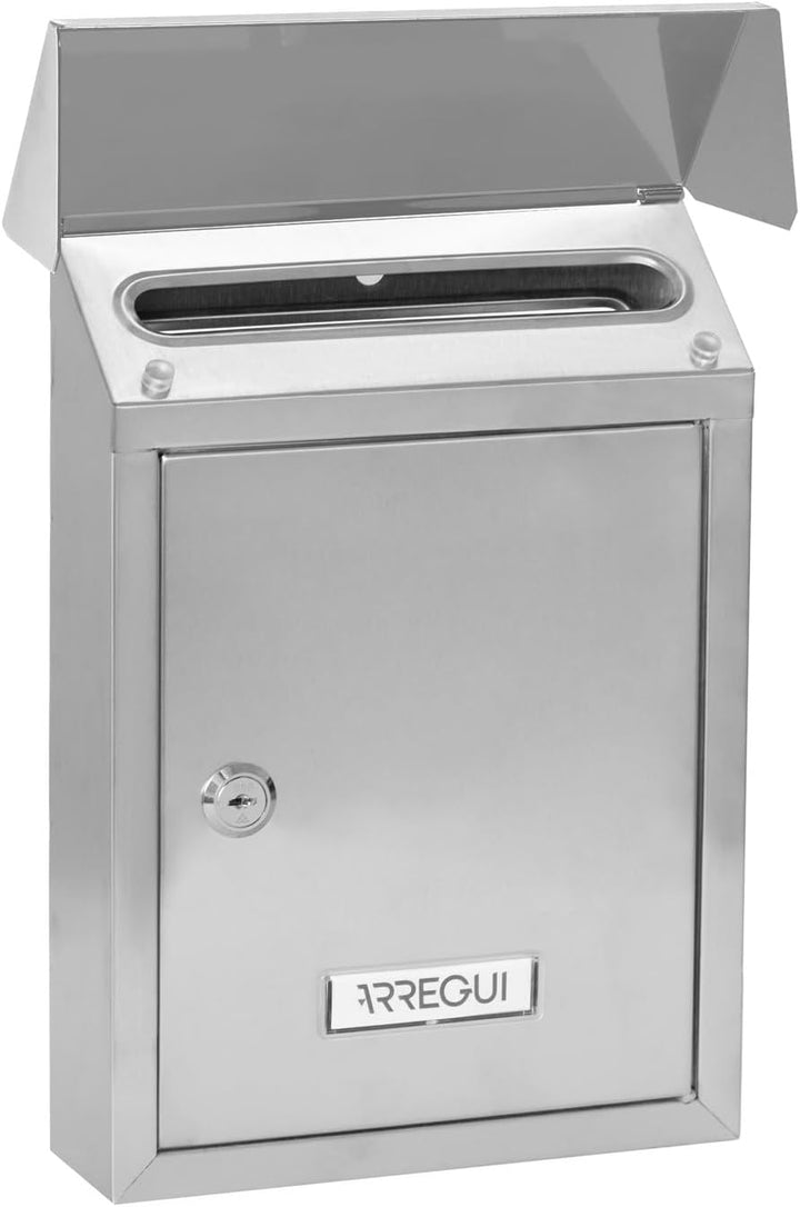 ARREGUI Smart E5727 Briefkasten oder Durchwurfbriefkasten aus Edelstahl, Grösse S (DIN A5 Post), Wan