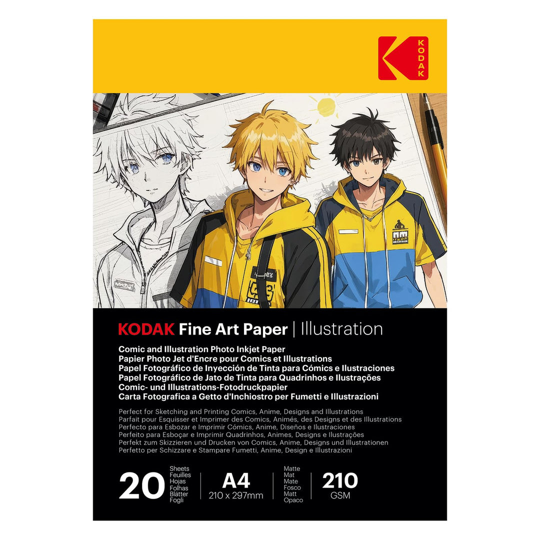 Kodak Kunstpapier, A4, 20 Blatt, Design-Illustrationspapier, Comics und Comics, strukturierte Oberfl