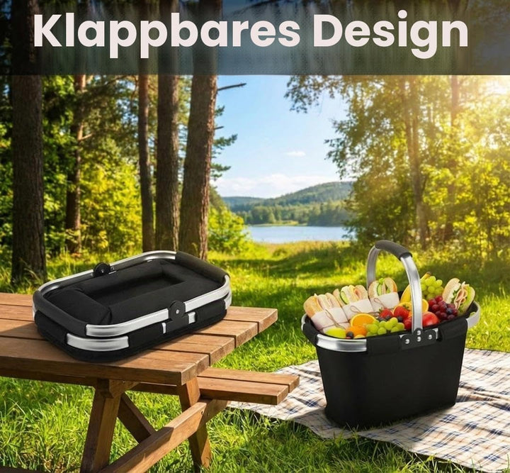 21L Faltbar Einkaufskorb,Picknickkorb,Tragekorb mit gepolstertem Griff,ideal für Einkaufen,Picknick