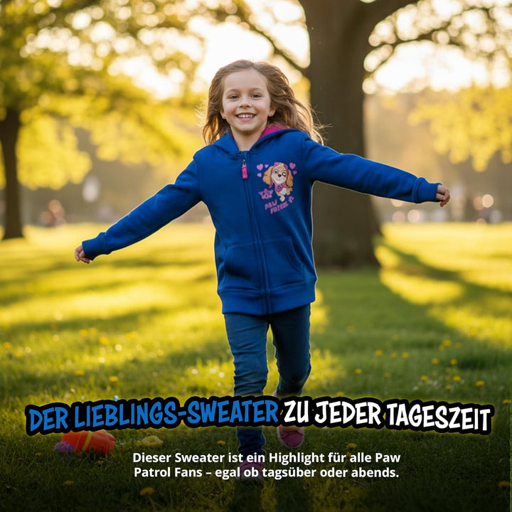 United Labels Paw Patrol Sweatjacke mit Kapuze für Mädchen, Blau, Kapuzenpullover mit Reissverschlus