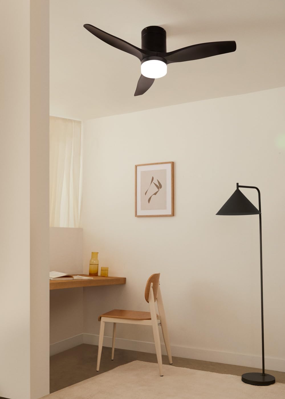 CREATE / WINDCALM S/Deckenventilator ABS mit Beleuchtung Schwarz mit Fernbedienung / 40W, leise, Ø11