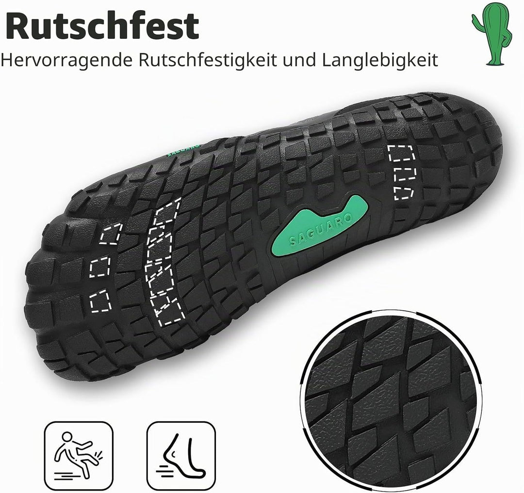 SAGUARO Unisex Barfussschuhe Leicht rutschfest Traillaufschuhe für Outdoor &amp; Indoor 36 EU Dunkles Sc