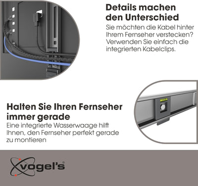 Vogel's Elite TVM 5405 Extrem Flache TV-Wandhalterung für 32-77 Zoll Fernseher, Max. 75 kg, TV Halte