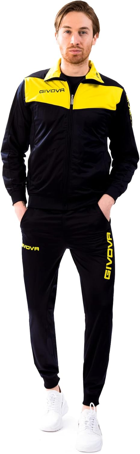 Givova Herren Visa Trainingsanzug S-M Mehrfarbig (blau/gelb), S-M Mehrfarbig (blau/gelb)