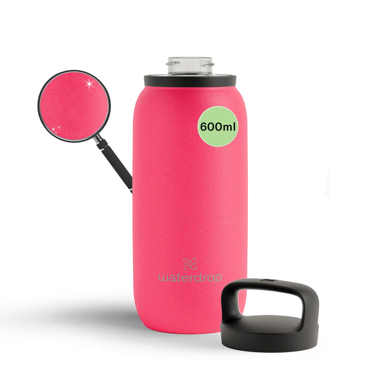 waterdrop® All Purpose Thermosflasche 600ml. isolierte Edelstahl Trinkflasche. 24h kalt - 6h/12h hei