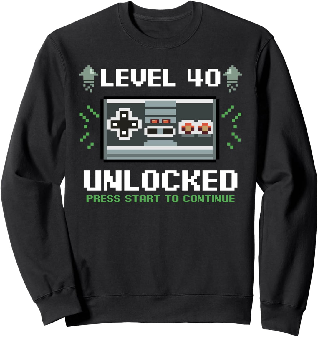 Level 40 Unlocked Geburtstag Party Feier Gamer Geschenk Sweatshirt