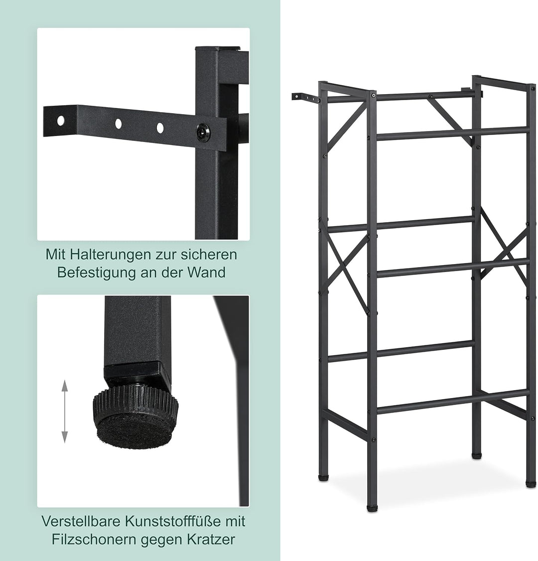 Relaxdays Getränkekistenregal, HxBxT: 109x49x32 cm, 450 kg, 3 Kisten, Stahl, Getränkekistenständer,