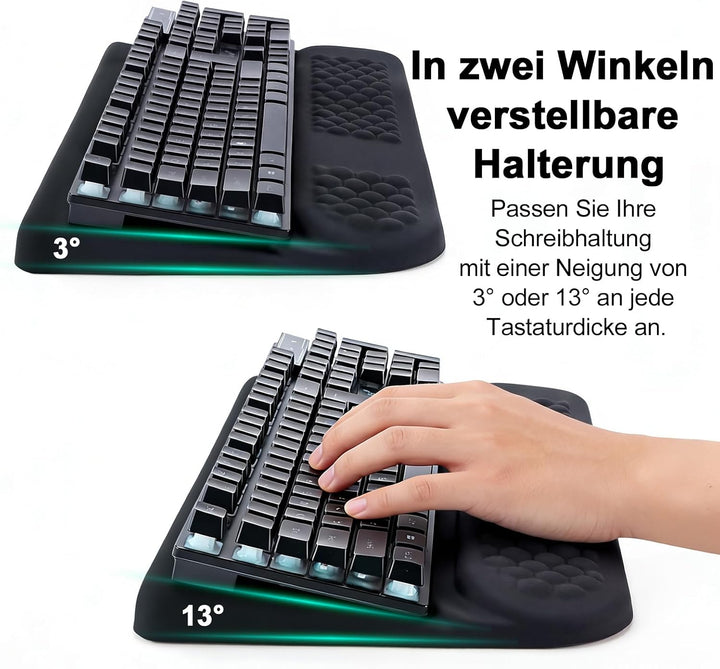 LIMOUS Handballenauflage Tastatur– 2-in-1 Memory-Schaum- Ergonomische Tastaturauflage,Handgelenkentl