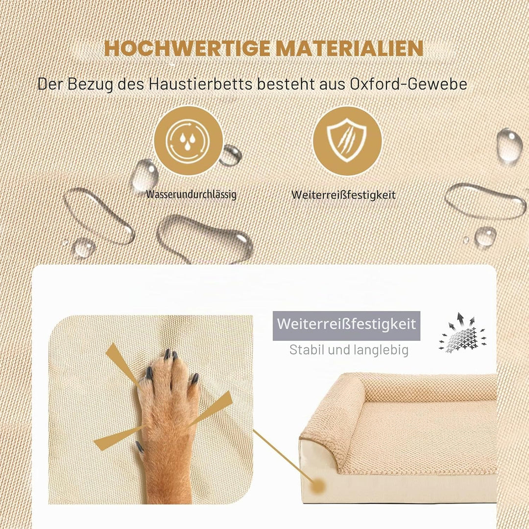 JOYELF Orthopädisches Hundebett für mittelgrosse Hunde, U-förmiges Schaumstoffsofa mit abnehmbarem,