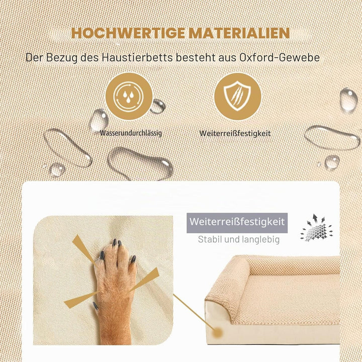 JOYELF Orthopädisches Hundebett für mittelgrosse Hunde, U-förmiges Schaumstoffsofa mit abnehmbarem,