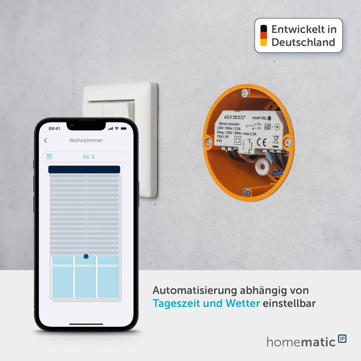 Homematic IP Smart Home Jalousieaktor – Unterputz, digitale Steuerung von 1 Jalousie oder Raffstore,