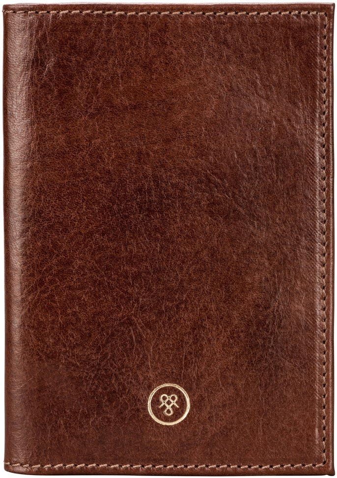 Maxwell Scott Handgefertigte Leder Reisepasshülle Prato in Cognac Braun, Cognac Braun