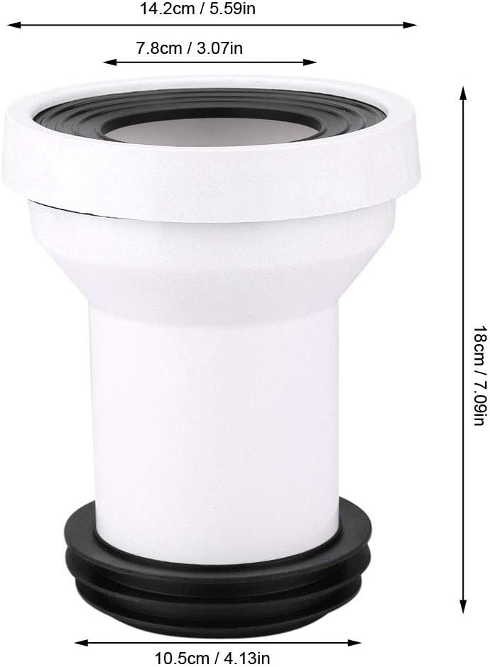 DEWIN WC Anschlussgarnitur, WC Anschlussrohr Kunststoff WC Kanalisation Abflussrohr Einbau Dichtung